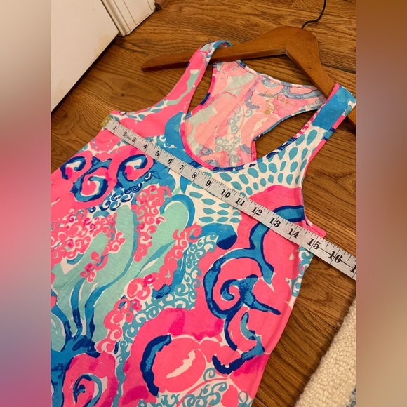 Lilly Pulitzer Melle Trapeze Dress XS Coral Reef I'm So Jelly with stains - Picture 7 of 13